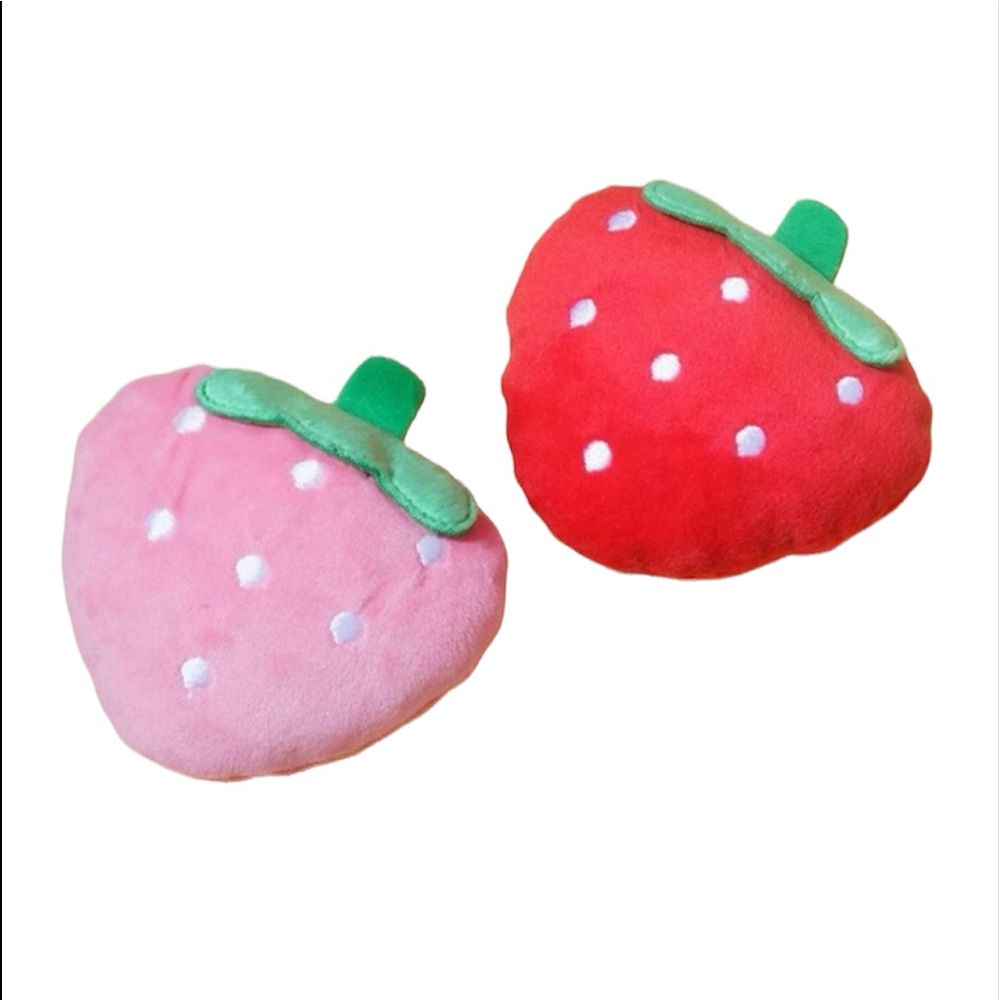 Strawberry Graphic 2 Pack Dog Squeaky Toys.